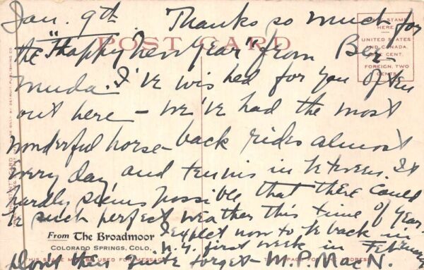Colorado Springs Colorado The Broadmoor Hotel Ad Indian Scout Postcard AA89003 - Image 2