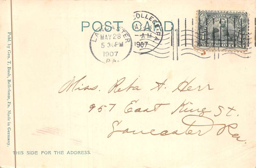 State College Pennsylvania Carnegie Library Botanical Lab Postcard AA89016 - Image 2