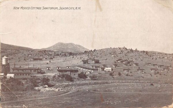 Silver City New Mexico Cottage Sanitorium Birds Eye View Postcard AA89019