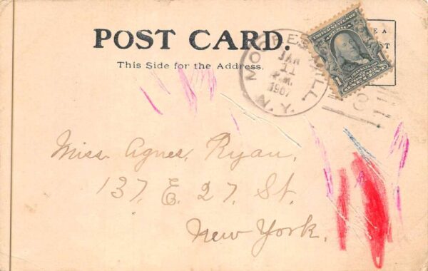 Moore's Mills New York Homestead Man in Wagon Roadway Scenic Postcard AA89027 - Image 2