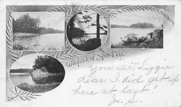 Spot Pond Massachusetts Scenic Multiview Glimpses Greetings Postcard AA89028
