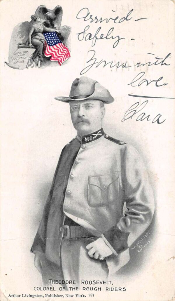 Theodore Roosevelt Colonel of the Rough Riders US Military Postcard AA89037