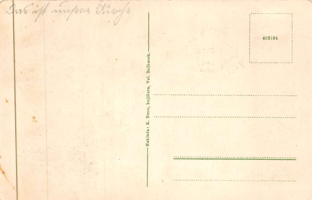 Beckerek Serbia Austria Hungry Church and Town Square Vintage Postcard AA89044 - Image 2