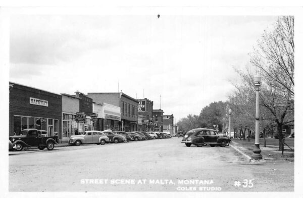 Malta Montana Business District Street Scene Real Photo Postcard AA89051