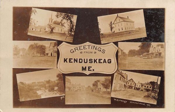 Kenduskeag Maine Multiview Greetings Real Photo Vintage Postcard AA89055