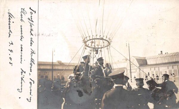 Munich Germany 1905 Balloon Tour Military Soldiers Real Photo Postcard AA89058