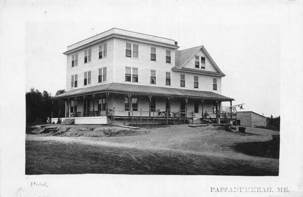 Passadumkeag Maine Hotel Real Photo Vintage Postcard AA89062