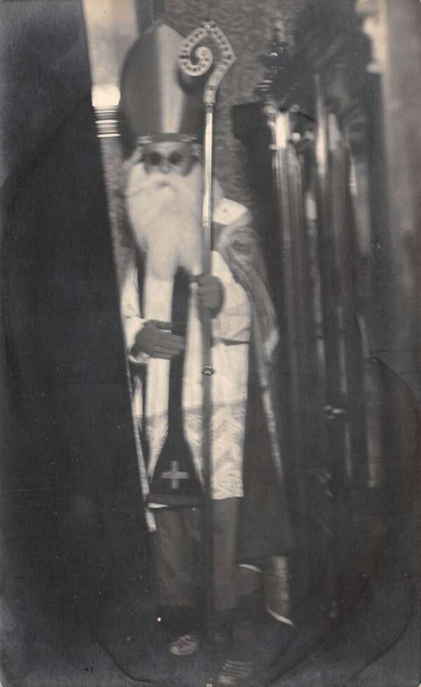 Priest wearing Sunglasses with Crozier Real Photo Vintage Postcard AA89063