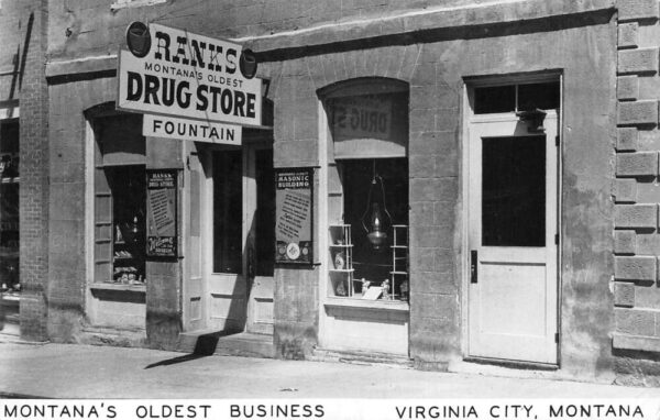 Virginia City Montana Ranks Drug Store Real Photo Vintage Postcard AA89069