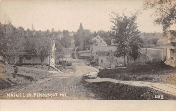 South Penobscot Maine Main Street Real Photo Vintage Postcard AA89156