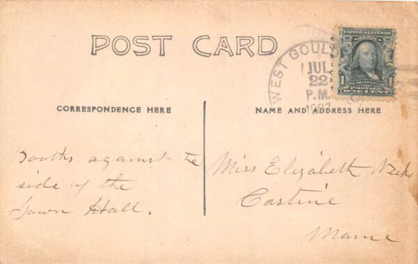 West Gouldsboro Maine Picnic at Dawn Hall Real Photo Vintage Postcard AA89163 - Image 2
