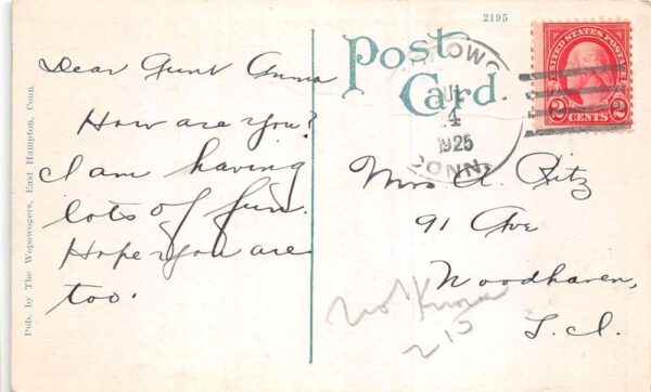 East Hampton Connecticut Camp Wopowog Foot Race Vintage Postcard AA89168 - Image 2