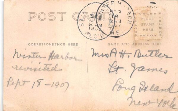 Winter Harbor Maine Birds Eye View Real Photo Vintage Postcard AA89169 - Image 2