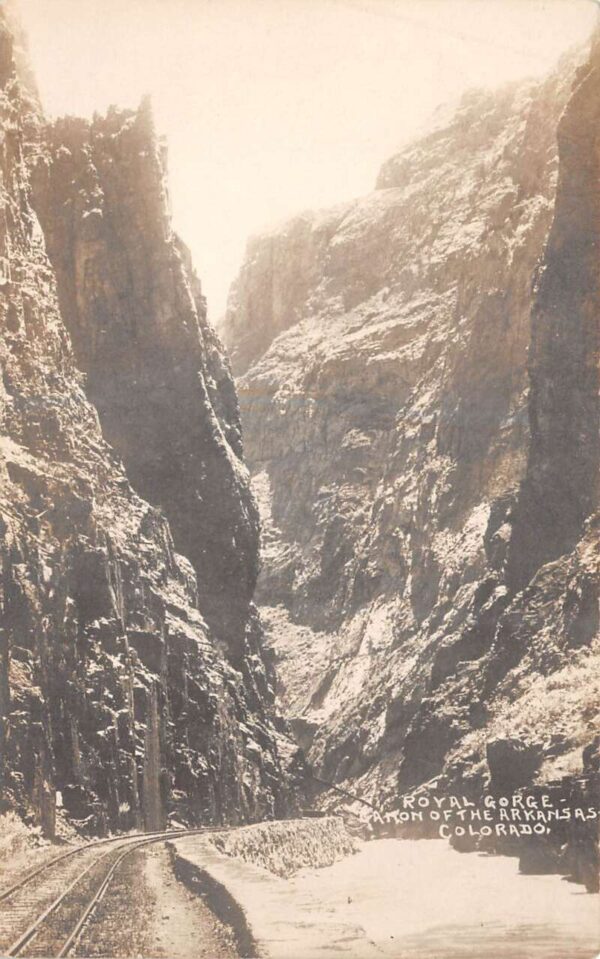 Royal Gorge Colorado Canon Canyon Arkansas River Real Photo Postcard AA89179