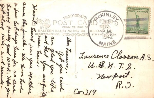 McKinley Maine Olsek Chapel Real Photo Vintage Postcard AA89180 - Image 2