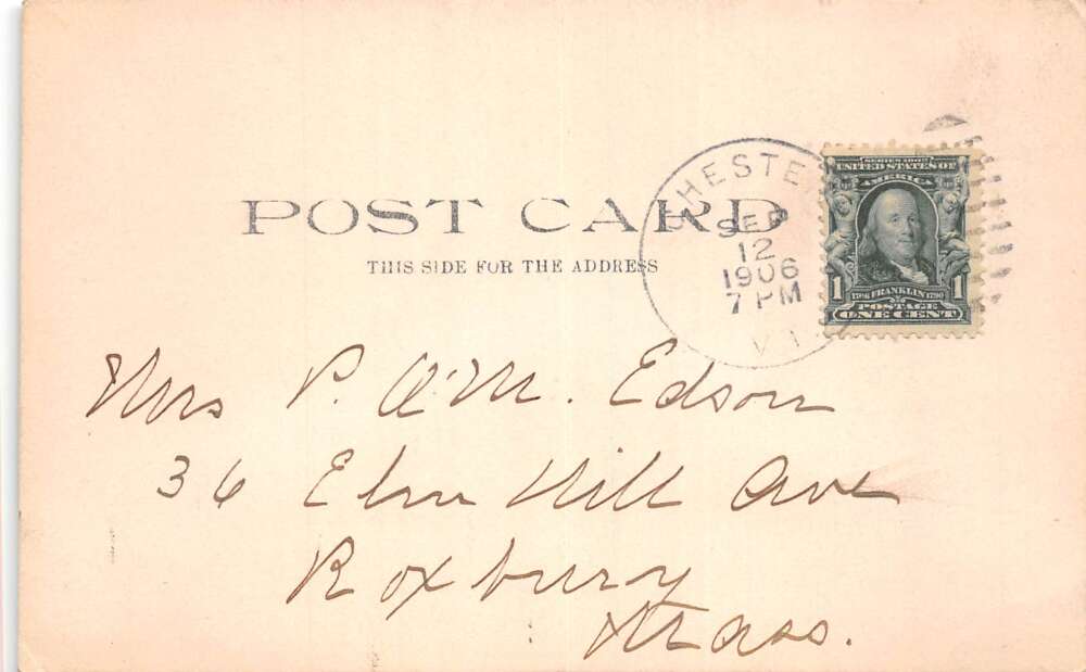 Chester Vermont Birds Eye View Real Photo Vintage Postcard AA89192 - Image 2