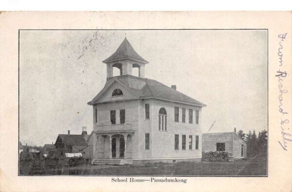 Passadumkeag Maine School House Vintage Postcard AA89195
