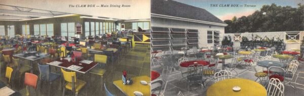 Cos Cob Connecticut Clam Box Seafood Restaurant Bi-Fold Vintage Postcard AA89197