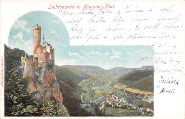 Honauer Thal Honau Germany Lichtenstein Castle Wurttemberg Postcard AA89201