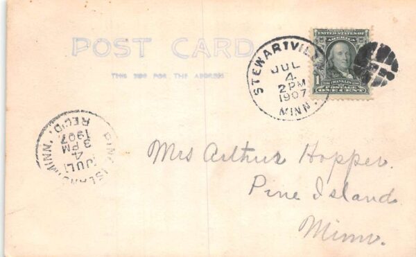 Stewartville Minnesota Canoeing Scenic View Blue Cyanotype Real Photo PC AA89206 - Image 2
