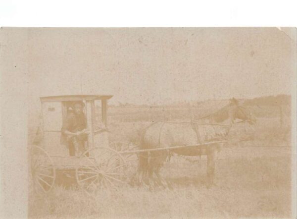 Hortonville Wisconsin Horse and Buggy Carriage Real Photo Postcard AA89221