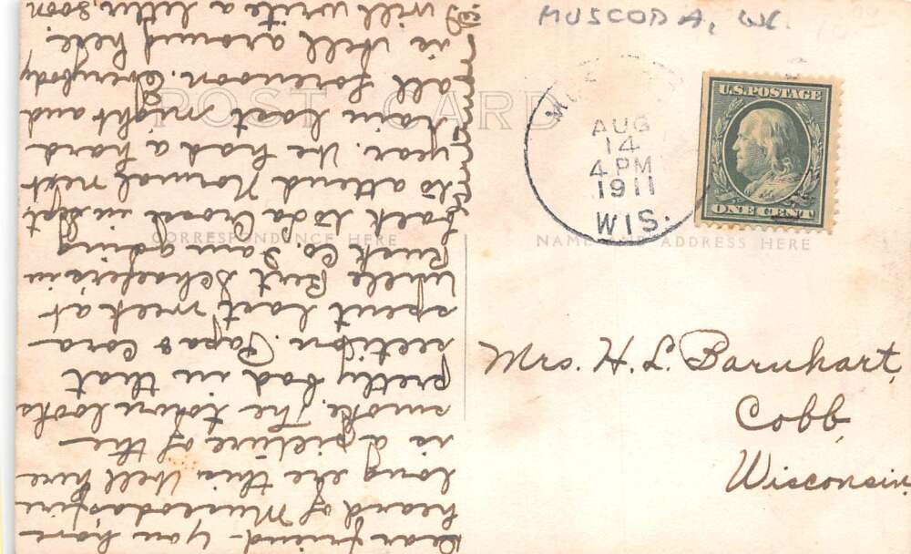 Muscoda Wisconsin 1911 Fire Disaster Real Photo Vintage Postcard AA89226 - Image 2