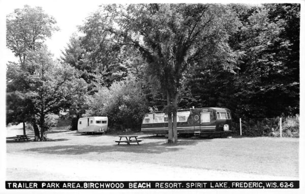 Frederic Wisconsin Birchwood Beach Resort Trailer Park Real Photo PC AA89238