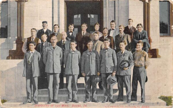 Boone Iowa "Handlers of Our Mail" Mailmen Post Office Postcard AA89251