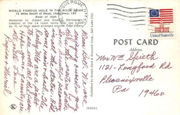 Moab Utah Hole 'N The Rock Home Roadside America Vintage Postcard AA89418 - Image 2