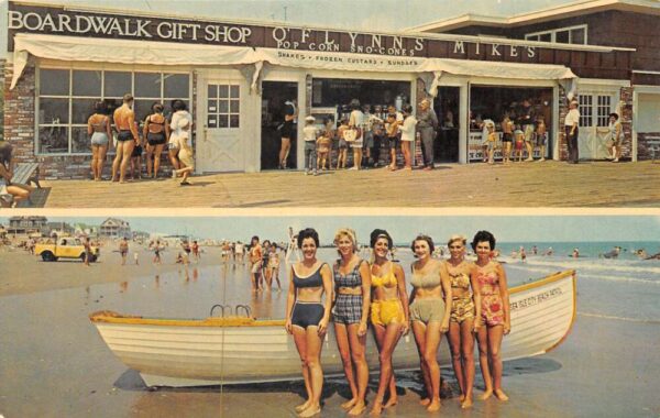 Sea Isle City New Jersey Promenade and Beach Scene Vintage Postcard AA89422