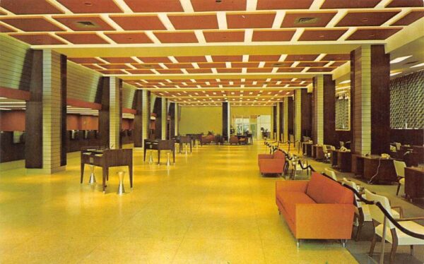 Jackson Mississippi First National Bank Main Lobby Vintage Postcard AA89425