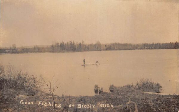 Bitely Michigan Fishing Scenic View Real Photo Vintage Postcard AA89460