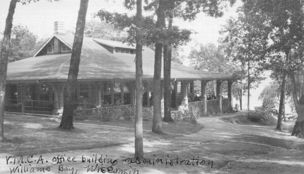 Williams Bay Wisconsin YMCA Office Bldg Real Photo Vintage Postcard AA89481