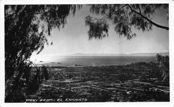 Santa Barbara California View from the El Encanto Real Photo Postcard AA89495
