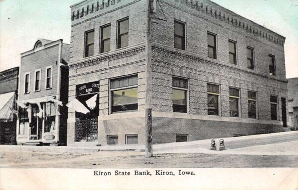Kiron Iowa Kiron State Bank Vintage Postcard AA89498