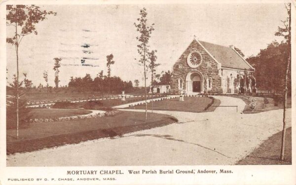 Andover Massachusetts West Parish Burial Ground Motruary Chapel PC AA89512
