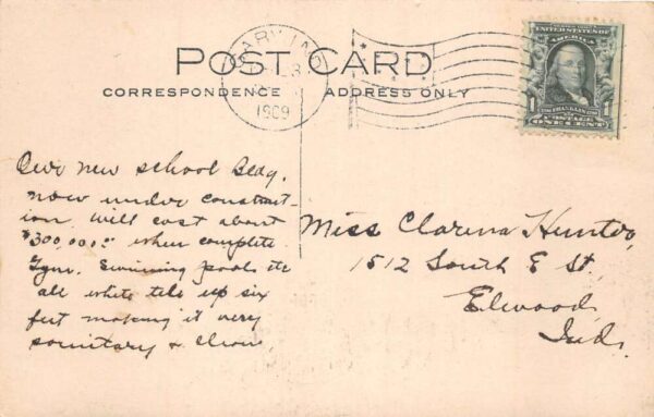 Gary Indiana Emerson School Real Photo Vintage Postcard AA89520 - Image 2