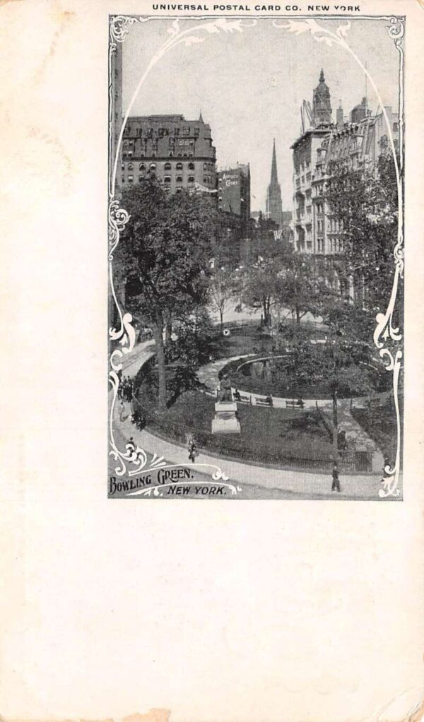 New York City Bowling Green Park Private Mail Vintage Postcard AA89521