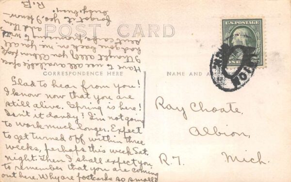 Marshall Michigan Trinity Church Real Photo Vintage Postcard AA89525 - Image 2