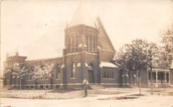 Marlette Michigan First ME Church Real Photo Vintage Postcard AA89527