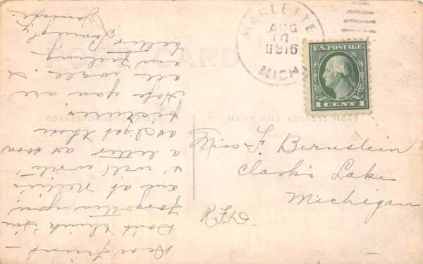 Marlette Michigan First ME Church Real Photo Vintage Postcard AA89527 - Image 2