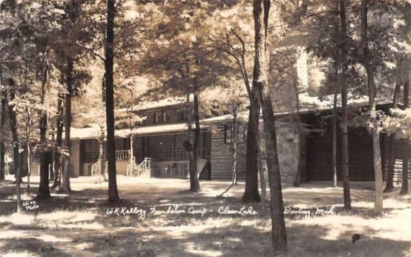 Dowling Michigan WK Kellogg Foundation Camp Clear Lake Real Photo PC AA89528