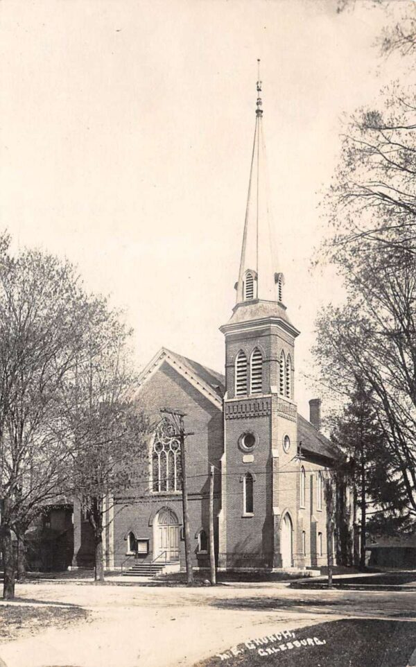 Galesburg Michigan Methodist Episcopal Church Real Photo Postcard AA89540