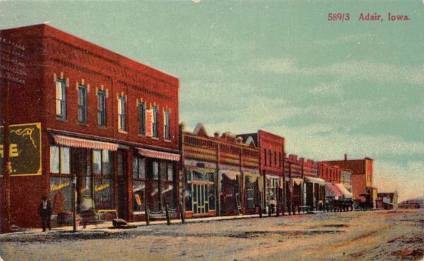 Adair Iowa Street Scene Vintage Postcard AA89550
