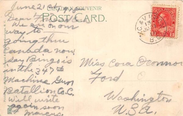 Kamloops BC Canada Provincial Home for Old Men Vintage Postcard AA89577 - Image 2