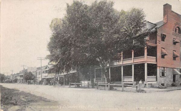 Delaware City Delaware Clinton Street Business District Postcard AA89582