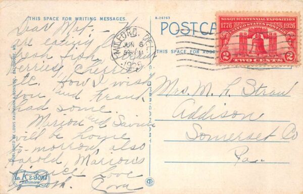 Milford Delaware Mispillion River Moonlight Scene Vintage Postcard AA89589 - Image 2