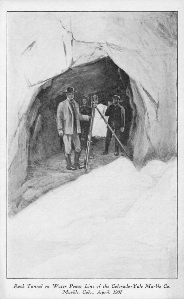 Marble Colorado Yule Marble Quarry Rock Tunnel Water Power Line Postcard AA89591