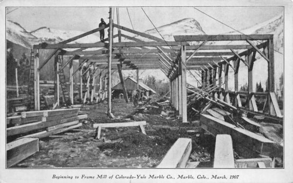 Marble Colorado Yule Marble Quarry Mill Frame Construction Postcard AA89593