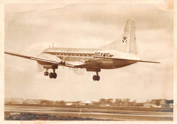 Sabena Airline Convair Airplane Real Photo Vintage Postcard AA89611